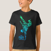Breakdancer Breakdancing met Hip Hop Dance Muziek T-shirt (Voorkant)