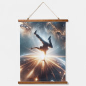 Breakdancer in actie, Ai, Actie in de Galaxy Hangend Wandkleed (Voorkant)