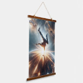 Breakdancer in actie, Ai, Actie in de Galaxy Hangend Wandkleed (Gebogen)