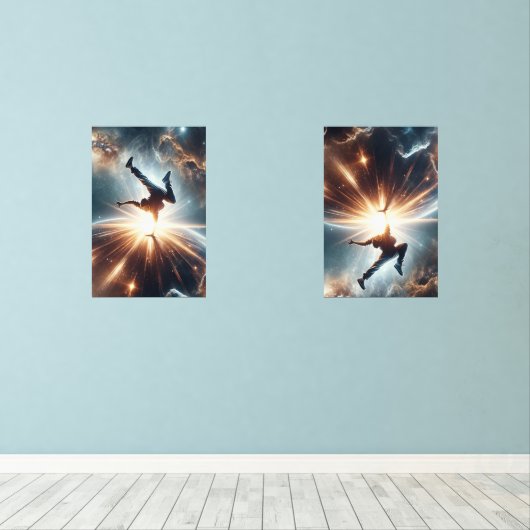 Breakdancer in actie, Ai, Actie in de Galaxy Muurkunst Sets (Houten vloer)