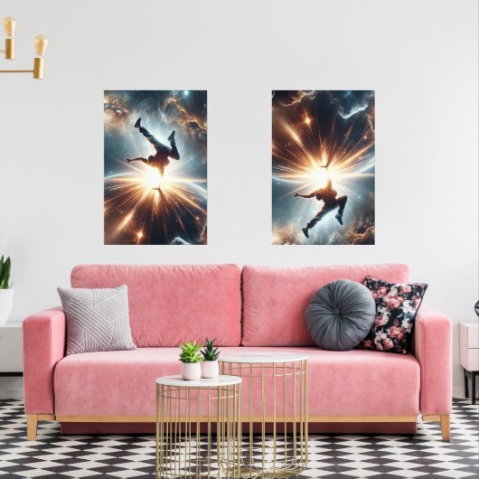 Breakdancer in actie, Ai, Actie in de Galaxy Muurkunst Sets (Woonkamer)