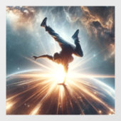 Breakdancer in actie, Ai, Actie in de Galaxy Raamsticker (Vel)