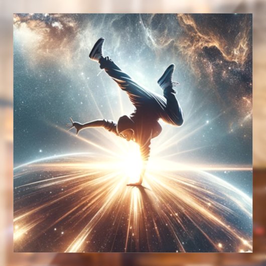 Breakdancer in actie, Ai, Actie in de Galaxy Raamsticker (Vel 2)