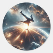 Breakdancer in actie, Ai, Actie in de Galaxy Ronde Sticker (Voorkant)