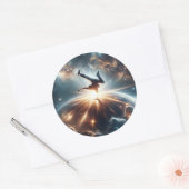 Breakdancer in actie, Ai, Actie in de Galaxy Ronde Sticker (Envelop)