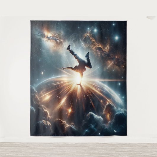 Breakdancer in actie, Ai, Actie in de Galaxy Wandkleed (Voorkant)