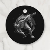 Breakdancer in actie, in inktspatterstijl bedankjes labels (Voorkant)