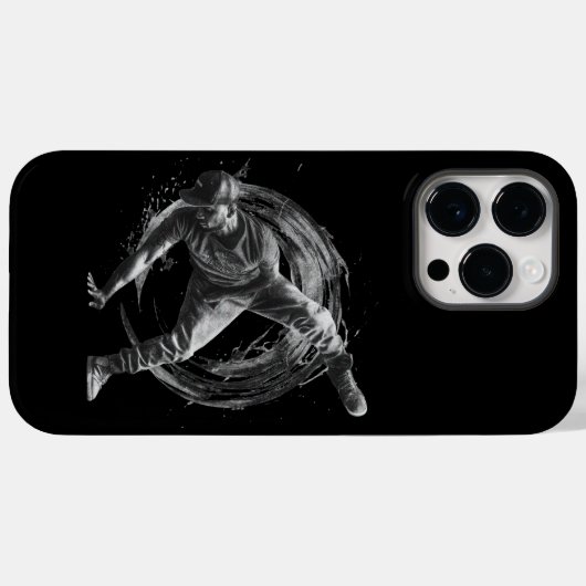 Breakdancer in actie, in inktspatterstijl Case-Mate iPhone case (Achterkant (horizontaal))