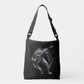 Breakdancer in actie, in inktspatterstijl crossbody tas (Voorkant)
