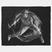 Breakdancer in actie, in inktspatterstijl fleece deken (Voorkant (Horizontaal))