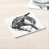 Breakdancer in actie, in inktspatterstijl kartonnen onderzetters (Schuin)