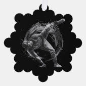 Breakdancer in actie, in inktspatterstijl ornament kaart (Voorkant)