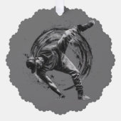 Breakdancer in actie, in inktspatterstijl ornament kaart (Voorkant)