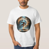 Breakdancer in Neon Swirl Spotlight Dynamic Urban T-shirt (Voorkant)