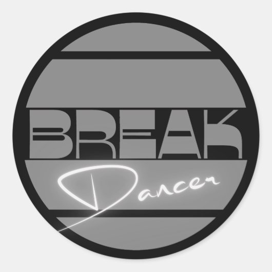 Breakdancer Ronde Sticker (Voorkant)