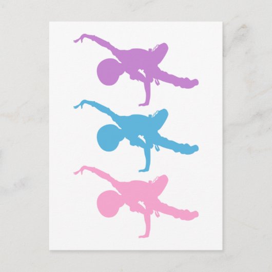 Breakdancer Silhouette Briefkaart (Voorkant)