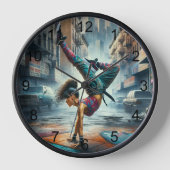 Breakdancer Vrouwen in actie New York silhouet (Voorkant)