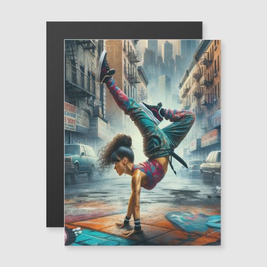 Breakdancer Vrouwen in actie New York silhouet (Voorkant / Achterkant)