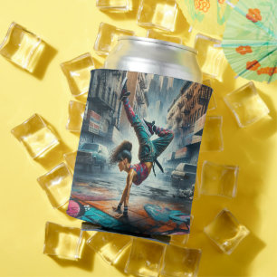 Breakdancer Vrouwen in actie New York silhouet Blikjeskoeler