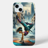 Breakdancer Vrouwen in actie New York silhouet Case-Mate iPhone Case (Achterkant)