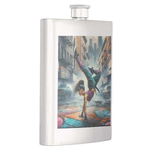 Breakdancer Vrouwen in actie New York silhouet Flacon (Rechts)