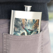 Breakdancer Vrouwen in actie New York silhouet Flacon (Voorbeeld)