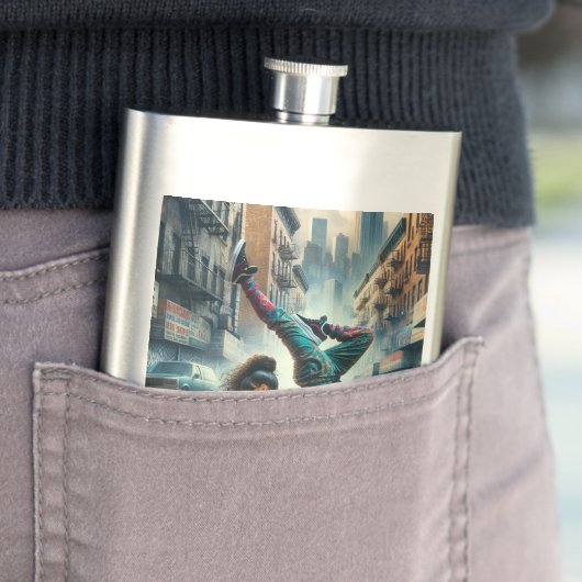 Breakdancer Vrouwen in actie New York silhouet Flacon (Voorbeeld)