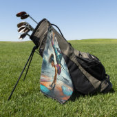 Breakdancer Vrouwen in actie New York silhouet Golfhanddoek (Groen)