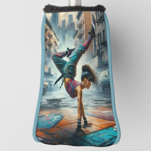 Breakdancer Vrouwen in actie New York silhouet Golfheadcover