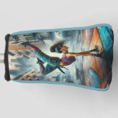 Breakdancer Vrouwen in actie New York silhouet Golfheadcover (Voorkant)