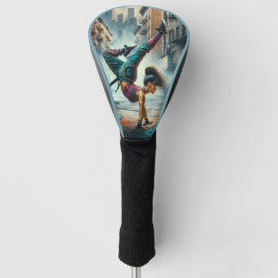 Breakdancer Vrouwen in actie New York silhouet Golfheadcover