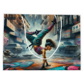 Breakdancer Vrouwen in actie New York silhouet Groot Cadeauzakje (Achterkant)