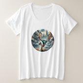 Breakdancer Vrouwen in actie New York silhouet Grote Maat T-shirt (Design voorkant)