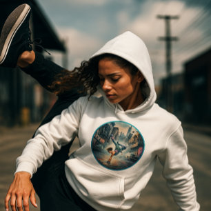 Breakdancer Vrouwen in actie New York silhouet Hoodie
