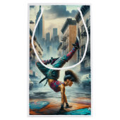 Breakdancer Vrouwen in actie New York silhouet Klein Cadeauzakje (Achterkant)