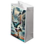 Breakdancer Vrouwen in actie New York silhouet Klein Cadeauzakje (Achterkant Gekanteld)