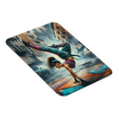 Breakdancer Vrouwen in actie New York silhouet Magneet (Rechterzijde)