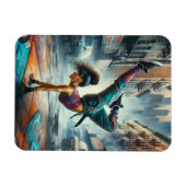 Breakdancer Vrouwen in actie New York silhouet Magneet (Horizontaal)
