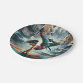 Breakdancer Vrouwen in actie New York silhouet Papieren Bordje (Gekanteld)