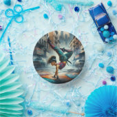 Breakdancer Vrouwen in actie New York silhouet Papieren Kommen (Feest)