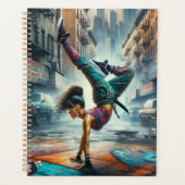 Breakdancer Vrouwen in actie New York silhouet Planner (Voorkant)