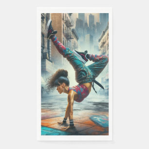 Breakdancer Vrouwen in actie New York silhouet Servet