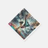 Breakdancer Vrouwen in actie New York silhouet Servet (Hoek)