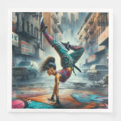 Breakdancer Vrouwen in actie New York silhouet Servet (Voorkant)