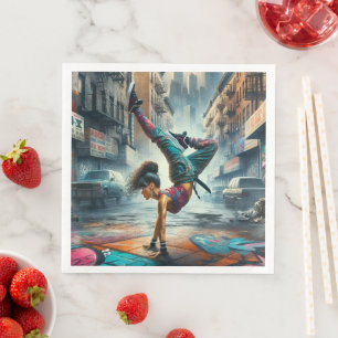 Breakdancer Vrouwen in actie New York silhouet Servet