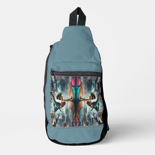 Breakdancer Vrouwen in actie New York silhouet Sling Bag (Voorkant)