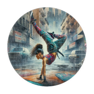 Breakdancer Vrouwen in actie New York silhouet Snijplank