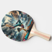 Breakdancer Vrouwen in actie New York silhouet Tafeltennisbatje (Zijkant)