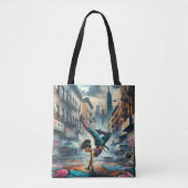 Breakdancer Vrouwen in actie New York silhouet Tote Bag (Voorkant)