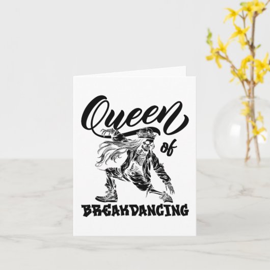 Breakdancing Breakdancer Bboy Dancing Queen of Bre Kaart (Gele Bloem)